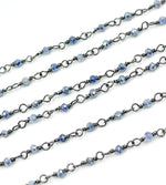 Load image into Gallery viewer, Coated Blue Quartz Wire Wrap Chain. CQU18

