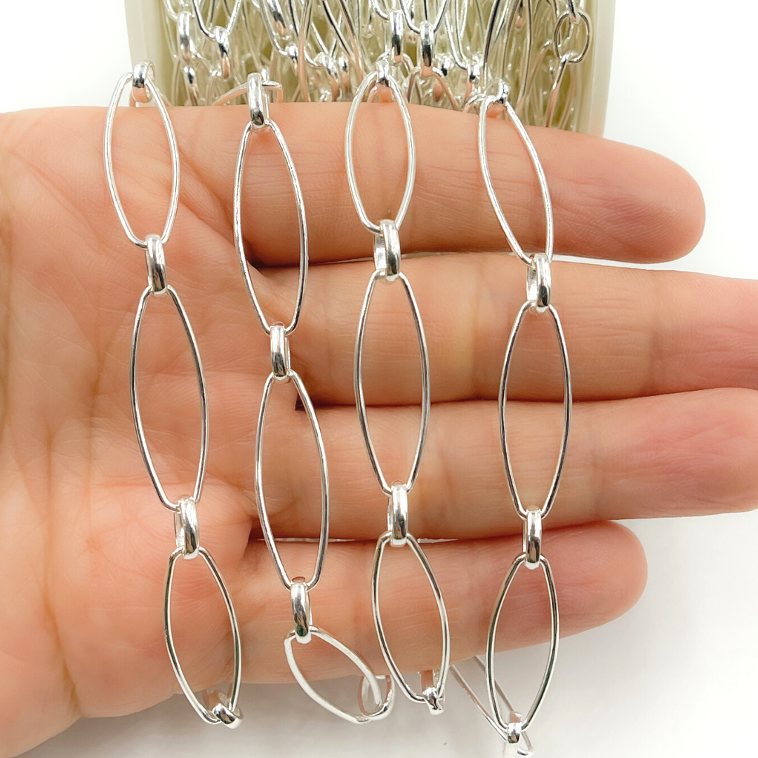 925 Sterling Silver Oval Link Chain. V159SS