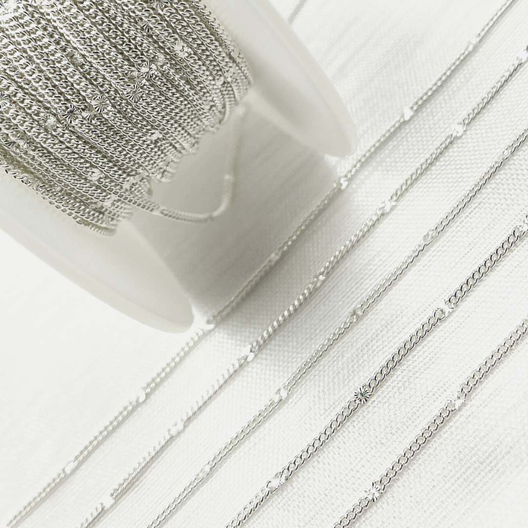 925 Sterling Silver Satellite Curb Link Chain