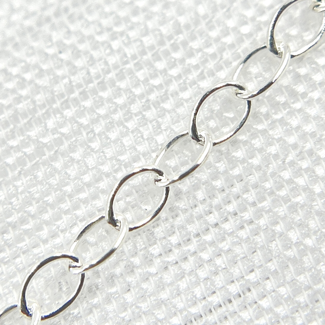 925 Sterling Silver Oval Cable Chain. V100SS