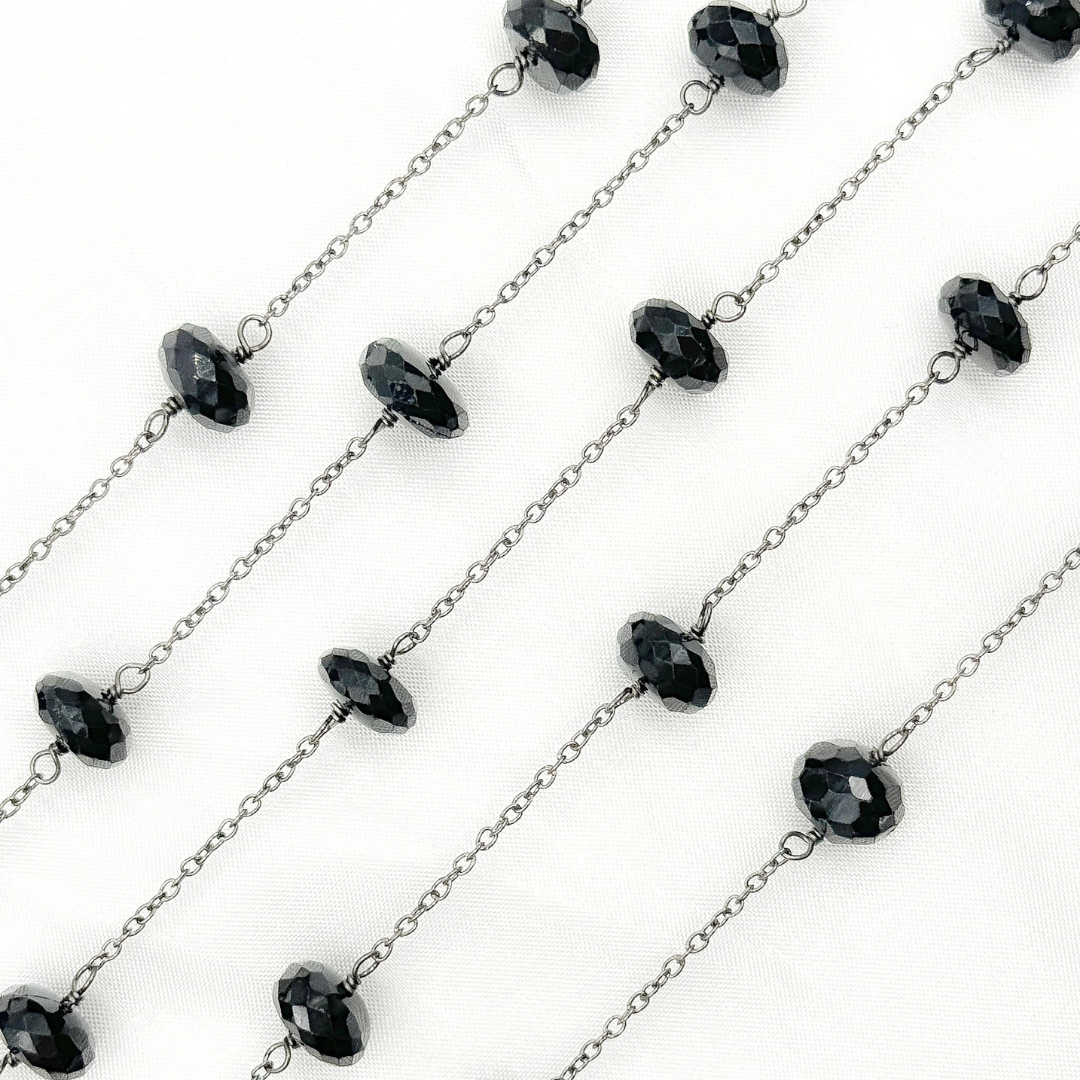 Black Spinel Oxidized Wire Chain.