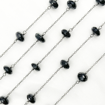 Black Spinel Oxidized Wire Chain.