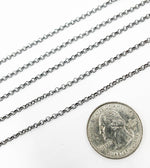 Load image into Gallery viewer, Black Rhodium 925 Sterling Silver Rolo Link Chain. BR13
