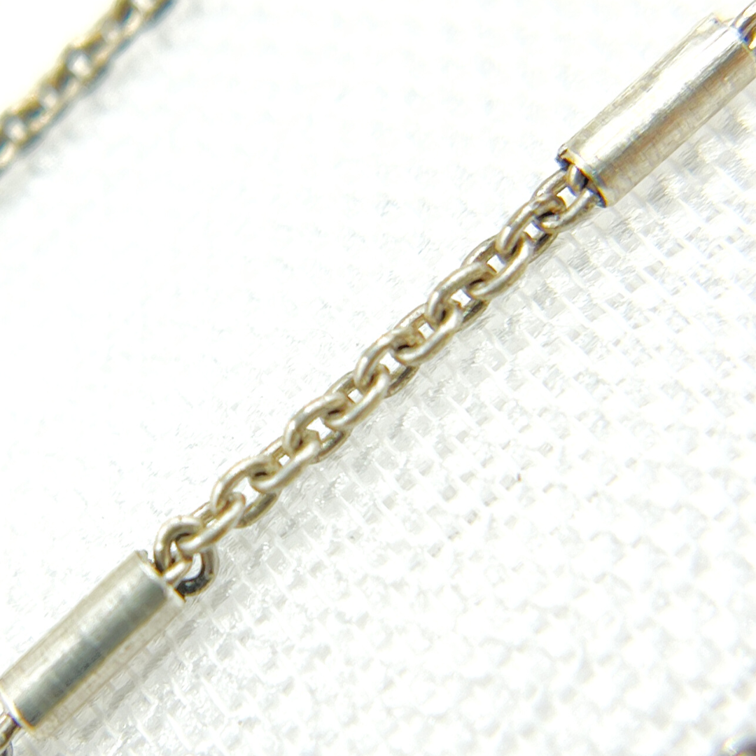 Oxidized 925 Sterling Silver Bar Chain. Z9OX