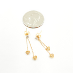 Load image into Gallery viewer, 14K Solid Gold and Diamonds Rectangle Earrings. 