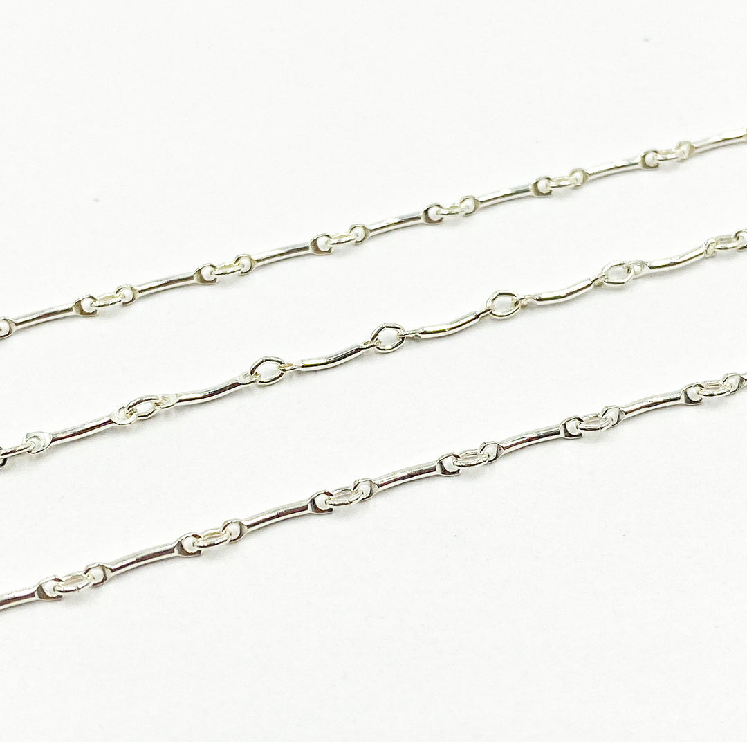 925 Sterling Silver Bar 8x1mm & Oval 2.5x2mm Chain. 947SS