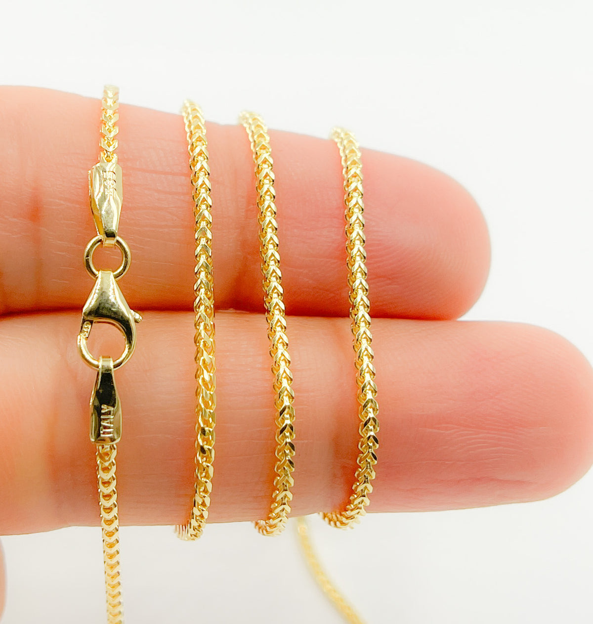 040FRP1. 14K Solid Gold Wheat Chain