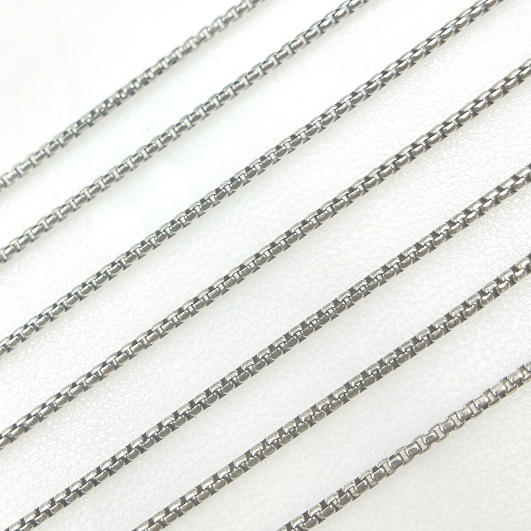 Oxidized 925 Sterling Silver Box Link Chain. Y106OX