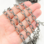 Load image into Gallery viewer, Black Rhodium 925 Sterling Silver Textured Cable Chain. V229BR
