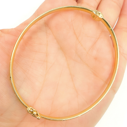 14K Solid Gold Matte Textured Bangle
