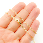 Load image into Gallery viewer, 06014559FD. 14K Solid Gold Paperclip Long &amp; Short Link Chain
