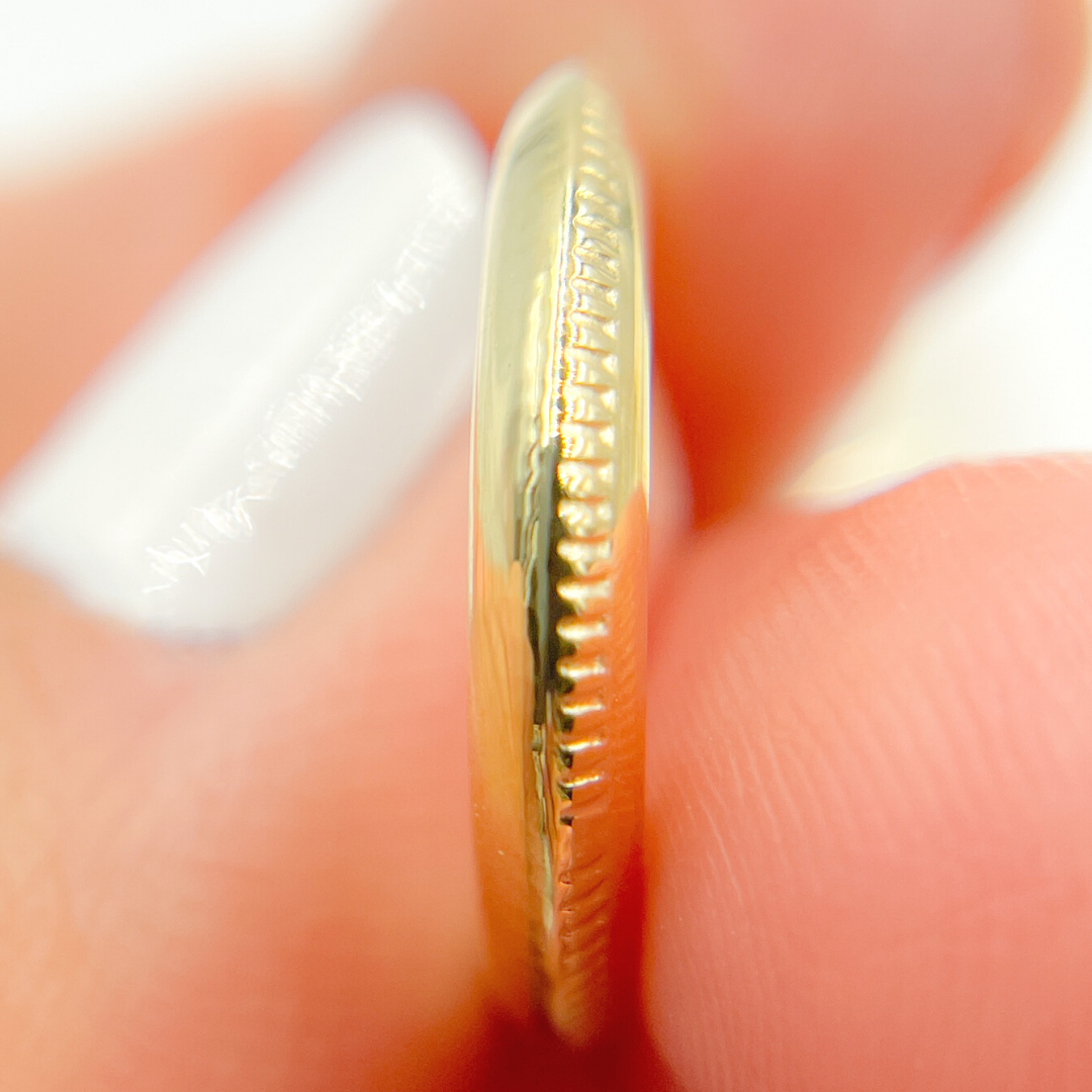14K Solid Gold Chunky Textured Hoop