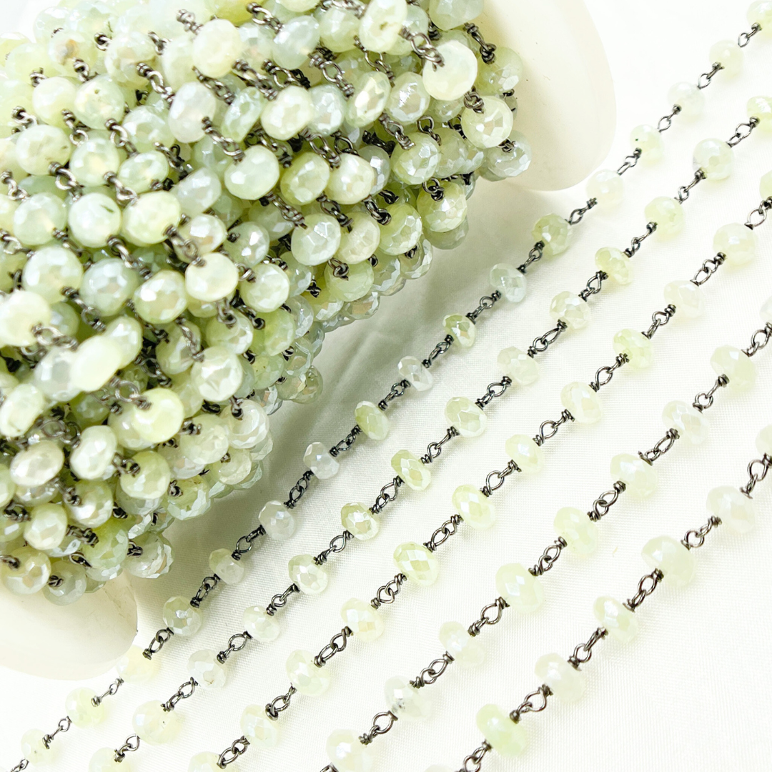 Coated Prehnite Oxidized Wire Chain