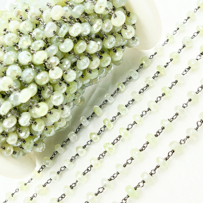 Coated Prehnite Oxidized Wire Chain