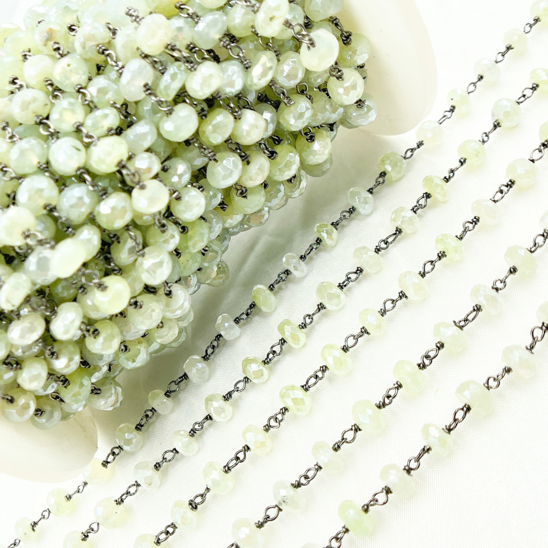 Coated Prehnite Oxidized Wire Chain. CPR6