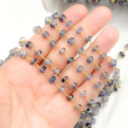 Iolite Gold Plated Wire Chain