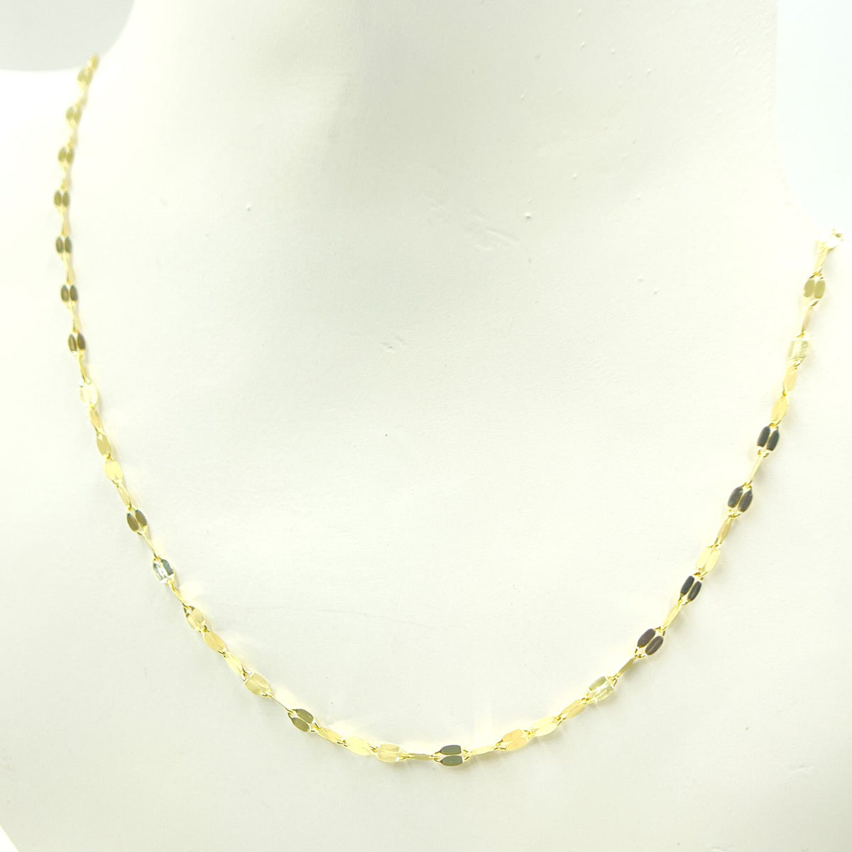 14K Solid Yellow Flat Marina Link Chain