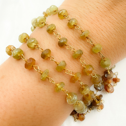 Tourmaline Gold Plated Wire Chain