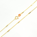 Load image into Gallery viewer, 032R07B1TP0L8L. 14K Solid Gold Cable and Bars Chain
