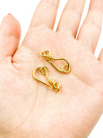 Load image into Gallery viewer, 925 Sterling Silver Gold Plated 23mm Hook. GH1
