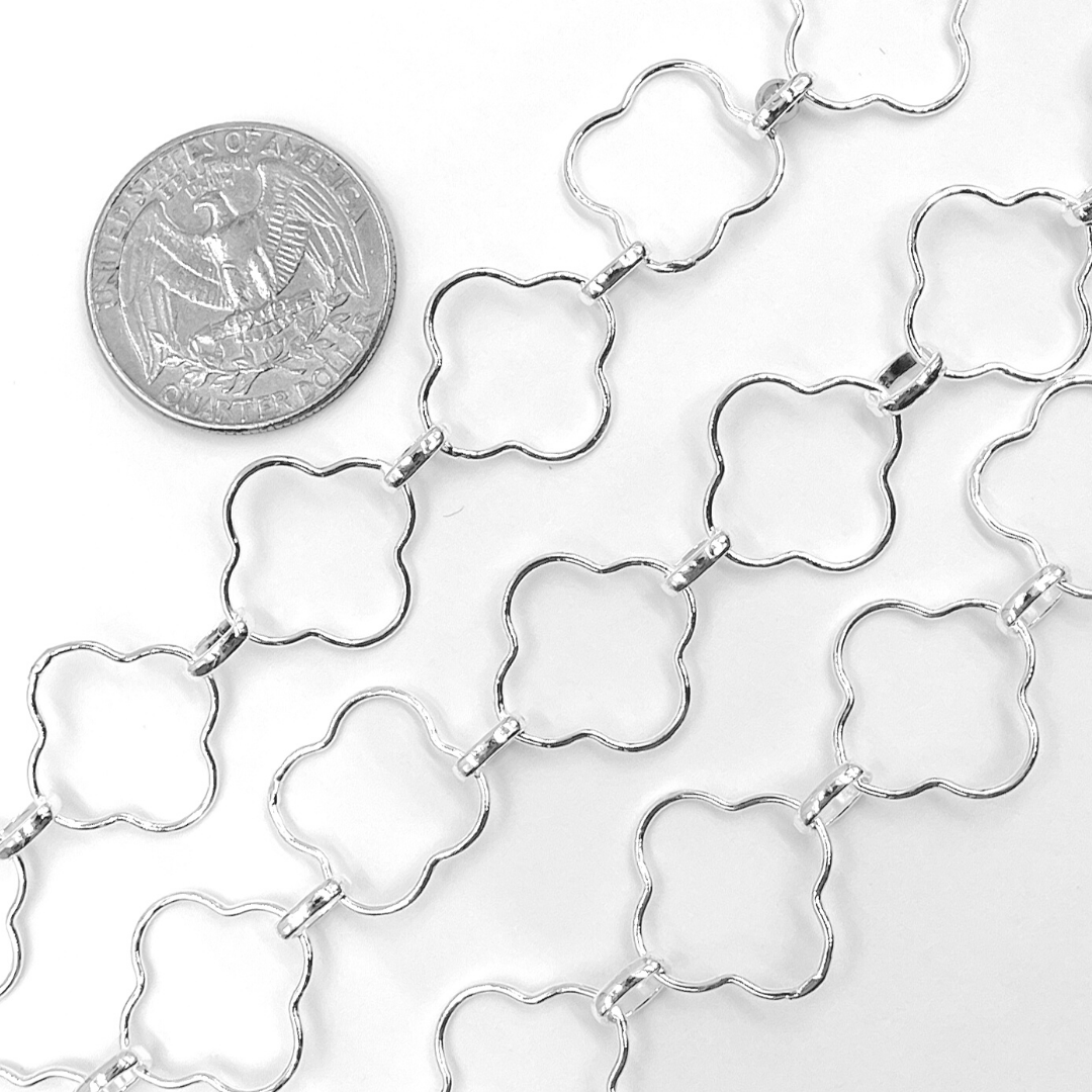925 Sterling Silver Clover Link Chain