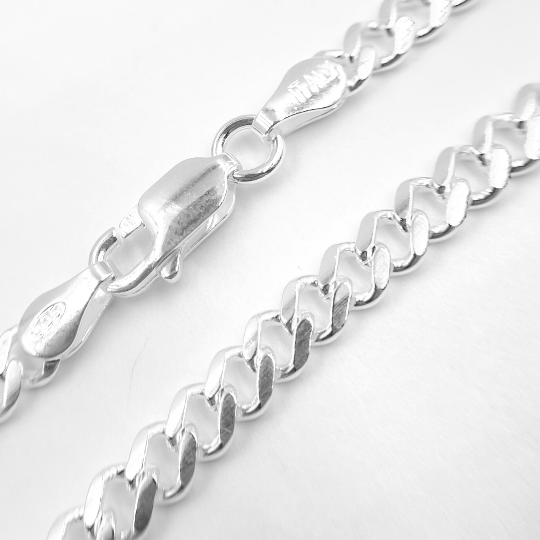 925 Sterling Silver Curb Monaco Necklace. 10014810GDNecklace