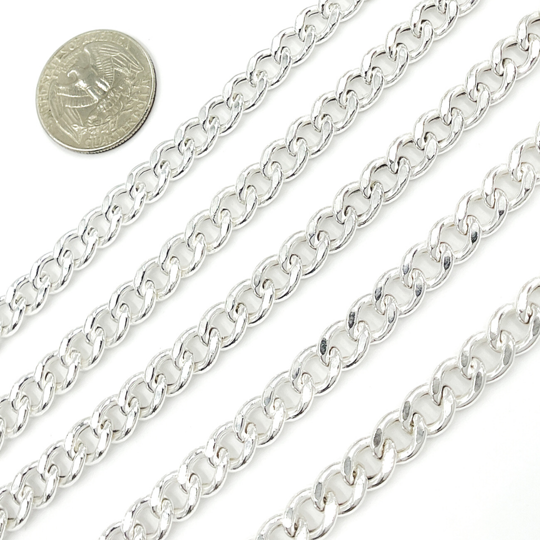 V46SS. Sterling Silver Curb Link Chain