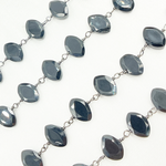 Load image into Gallery viewer, Black Spinel Oval Shape Oxidized Wire Chain. BSP51
