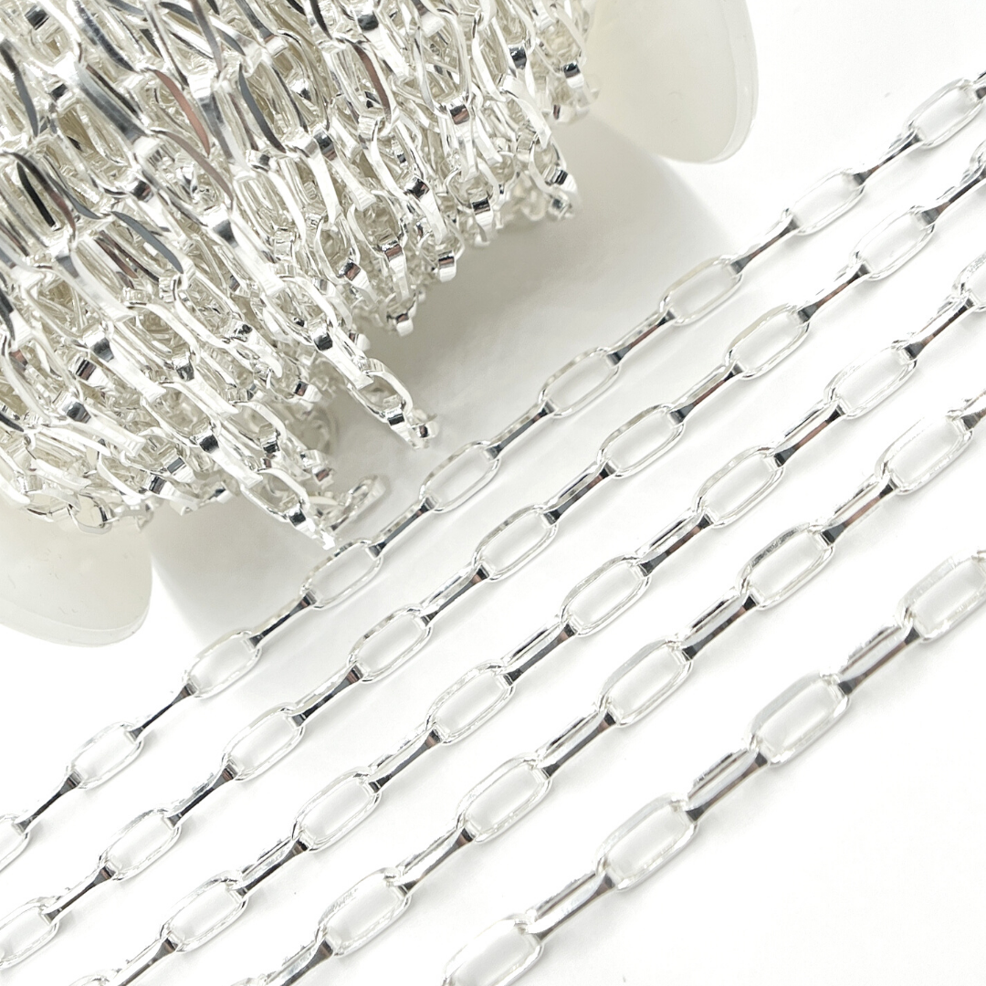 Sterling Silver Rectangular Link Chain