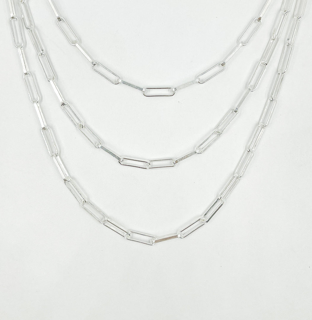 V124SS. Sterling Silver Paperclip Chain