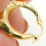 Load image into Gallery viewer, GER147. 14K Solid Gold Chunky Flower Engraved Hoop
