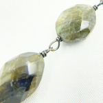 Load image into Gallery viewer, Labradorite Oval Shape Oxidized Wire Chain. LAB91
