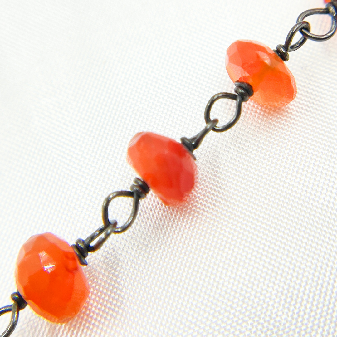 Carnelian Oxidized Stone Wire Chain