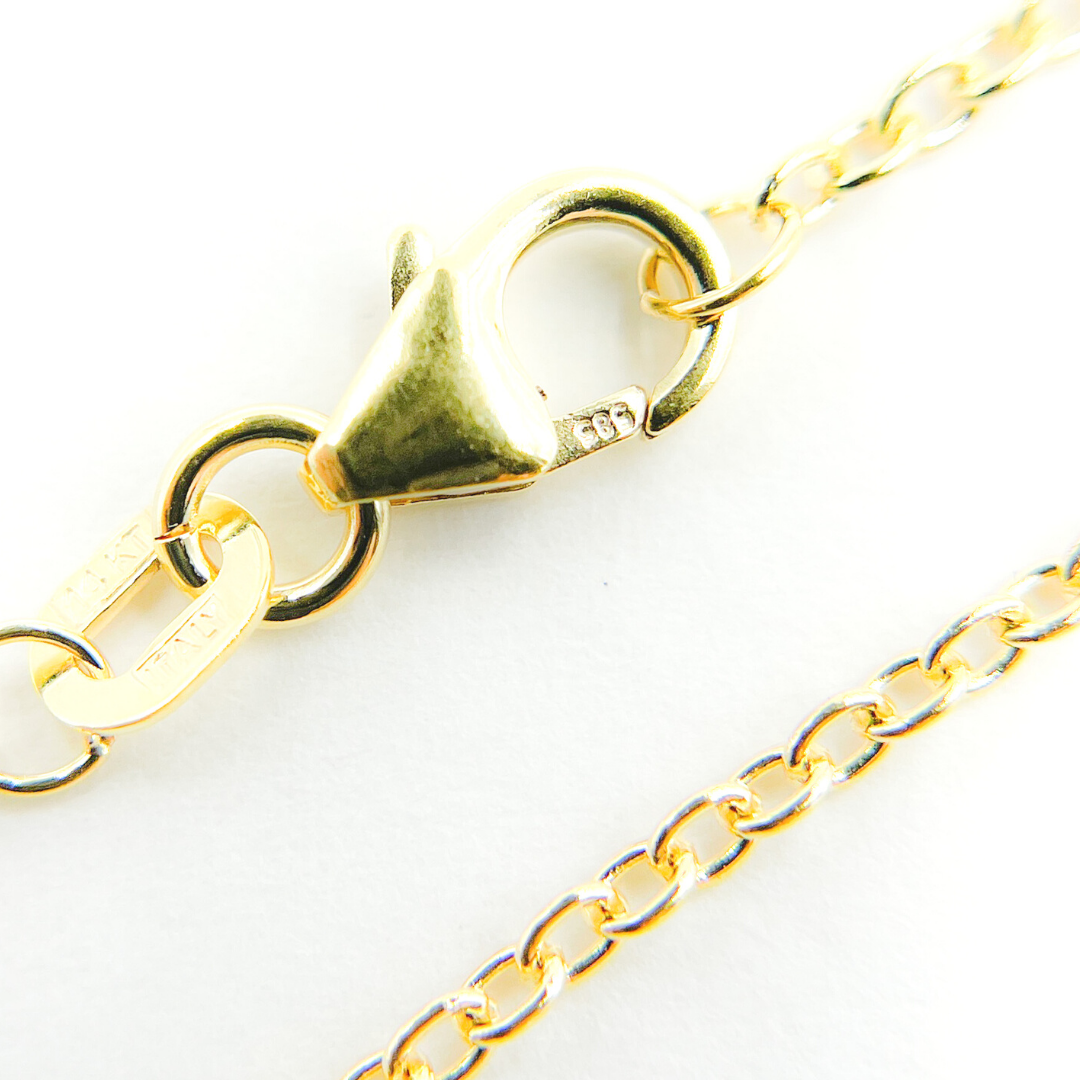 040KF. 14K Solid Gold Cable Chain