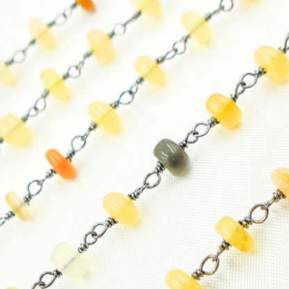 Ethiopian Opal Oxidized Wire Chain.