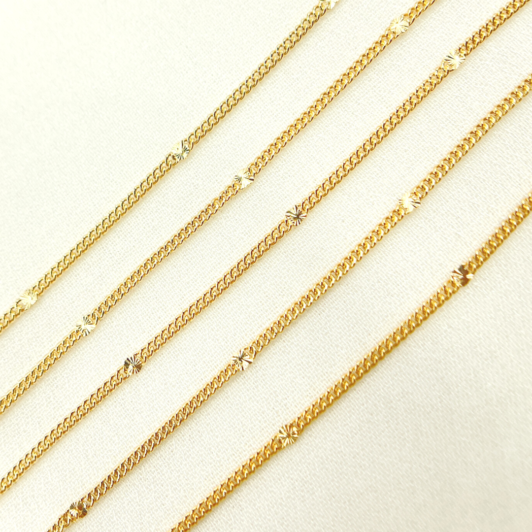 14k Gold Filled Satellite Curb & Diamond Cut Marina Link Chain