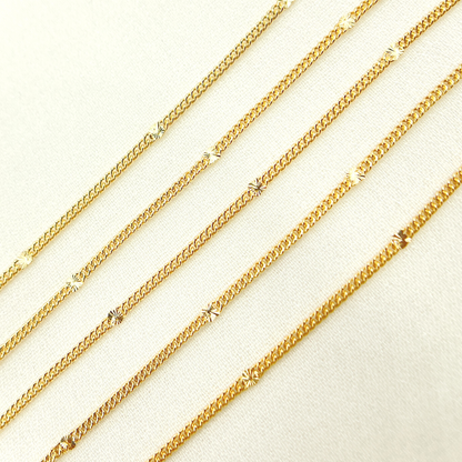 14k Gold Filled Satellite Curb & Diamond Cut Marina Link Chain