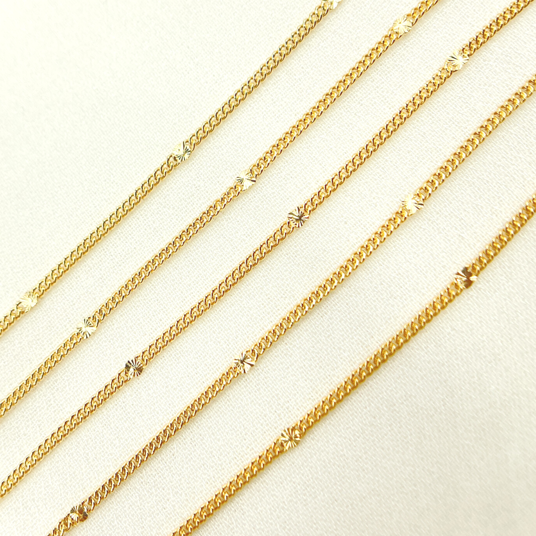 14k Gold Filled Satellite Curb & Diamond Cut Marina Link Chain. 69S1GF