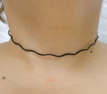 Load image into Gallery viewer, SOW130BR. Sterling Silver Black Rhodium Snake Omega Necklace
