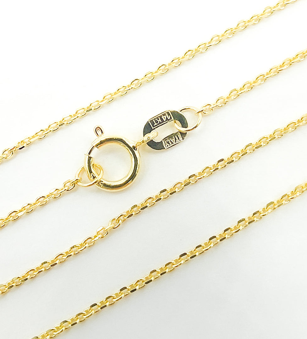 030KFS. 14K Solid Gold Cable Chain