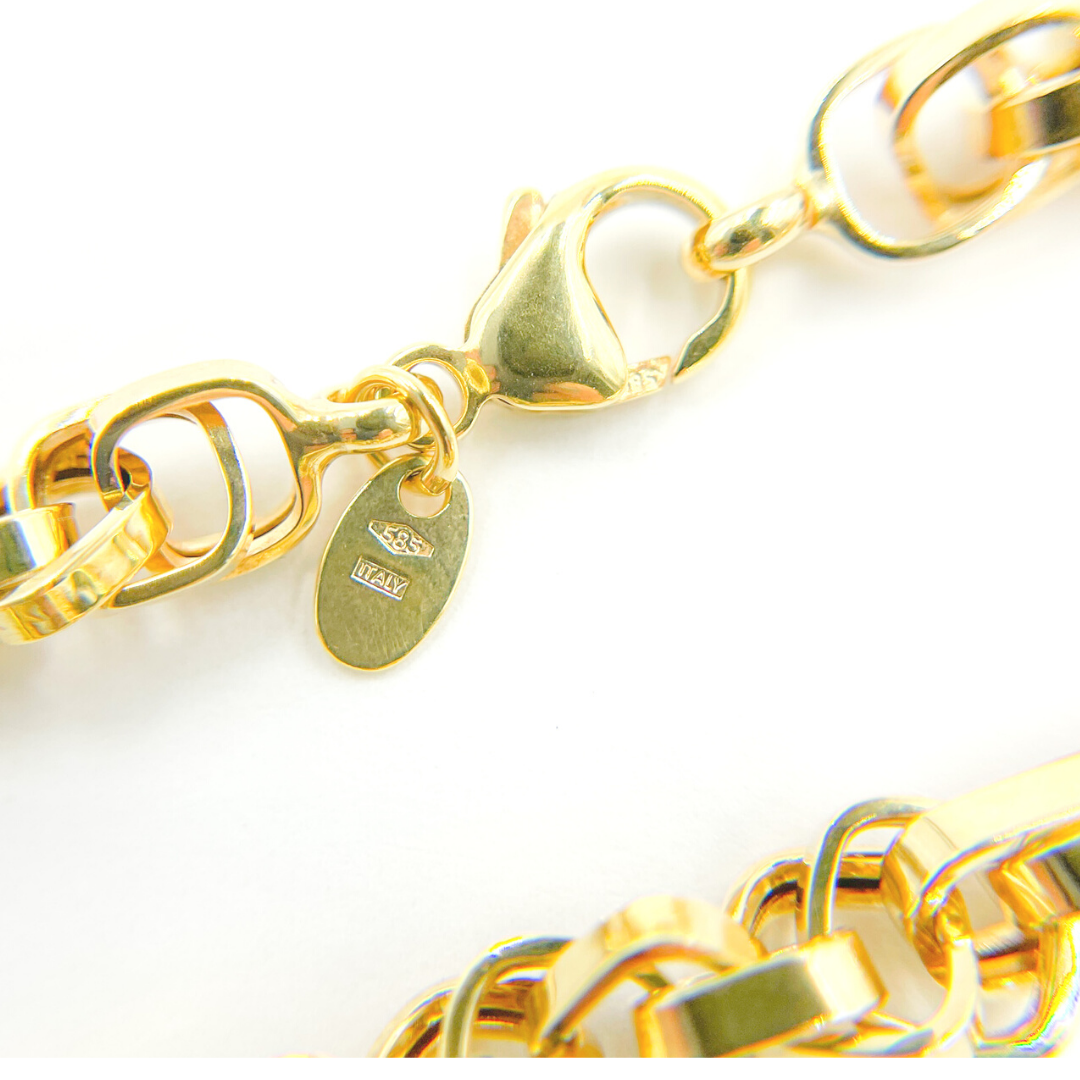 14k Solid Gold Box Bracelet