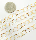 Load image into Gallery viewer, 14k Gold Filled Hammered Round Link Chain. 693KGF
