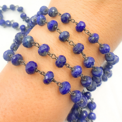 Lapis Lazuli Oxidized Wire Chain