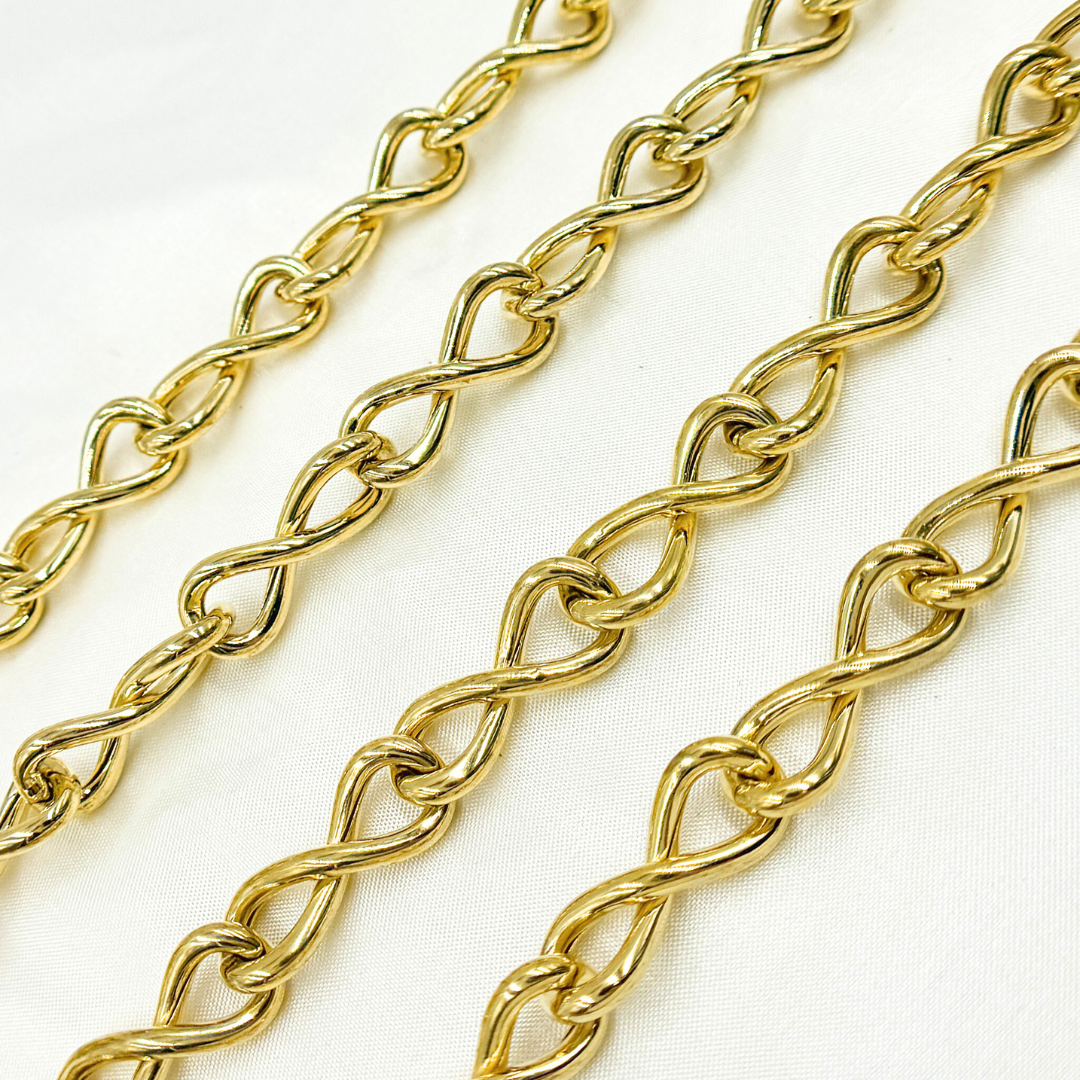 Gold Plated 925 Sterling Silver Hollow Infinite Link Chain. 565MTGP