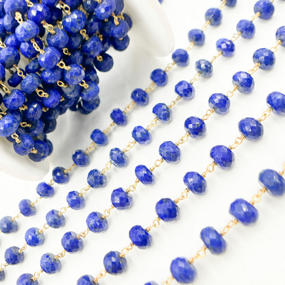 Lapis Lazuli Gold Plated Wire Chain