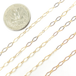 Load image into Gallery viewer, 1370FGF. 14K Yellow Gold Filled Flat Diamond and Round Link Chain.
