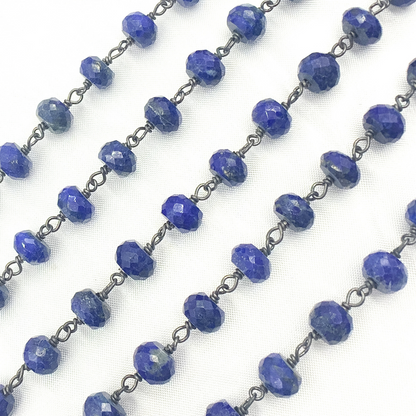 Lapis Lazuli Oxidized Wire Chain