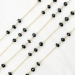 Load image into Gallery viewer, Black Spinel Gold Plated 925 Sterling Silver Wire Chain. BSP29
