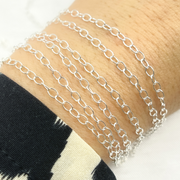 V190SS. Sterling Silver Smooth Oval Link Chain