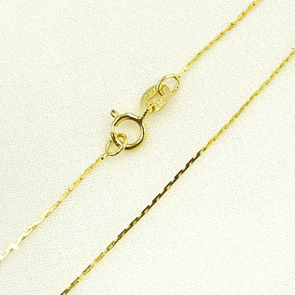 14k Solid Yellow Gold Solid Cable Necklace